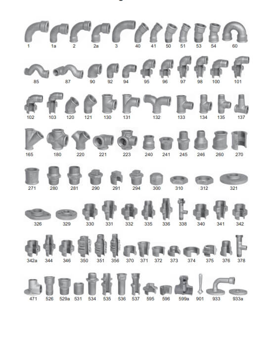 kształtki żeliwne Traisen Georg Fischer - produkty