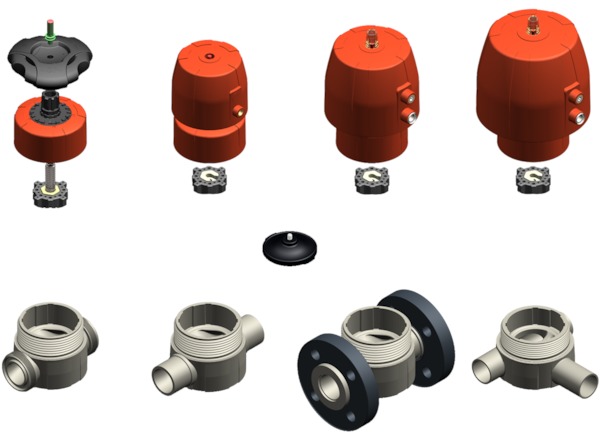 modułowa budowa zaworów +GF+