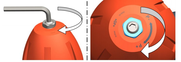 ustawianie zaworów typu 582 i 586 Georg Fischer