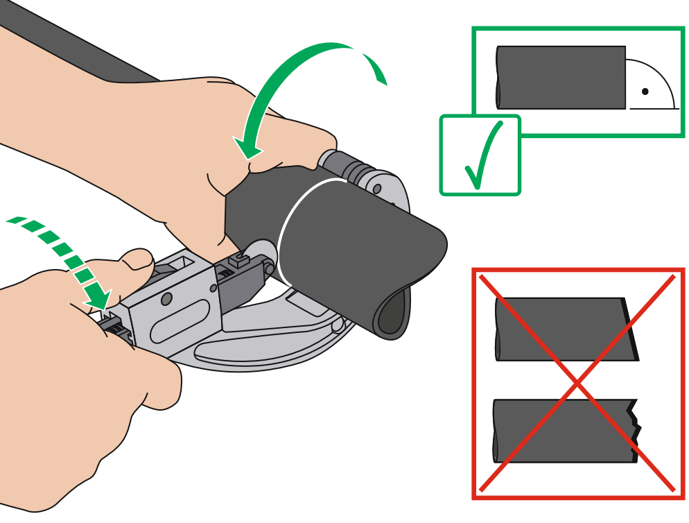 odpowiednie cięcie przecinakiem do rur