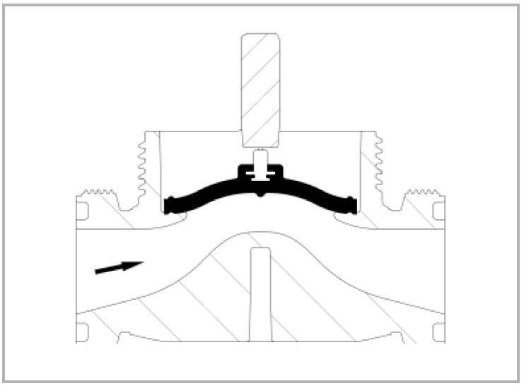 Rysunek techniczny zaworu membranowego