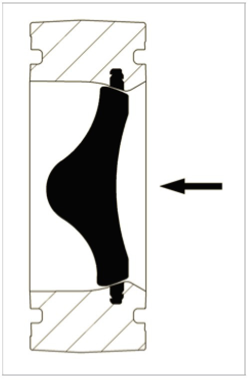 Rysunek techniczny zaworu motylkowego