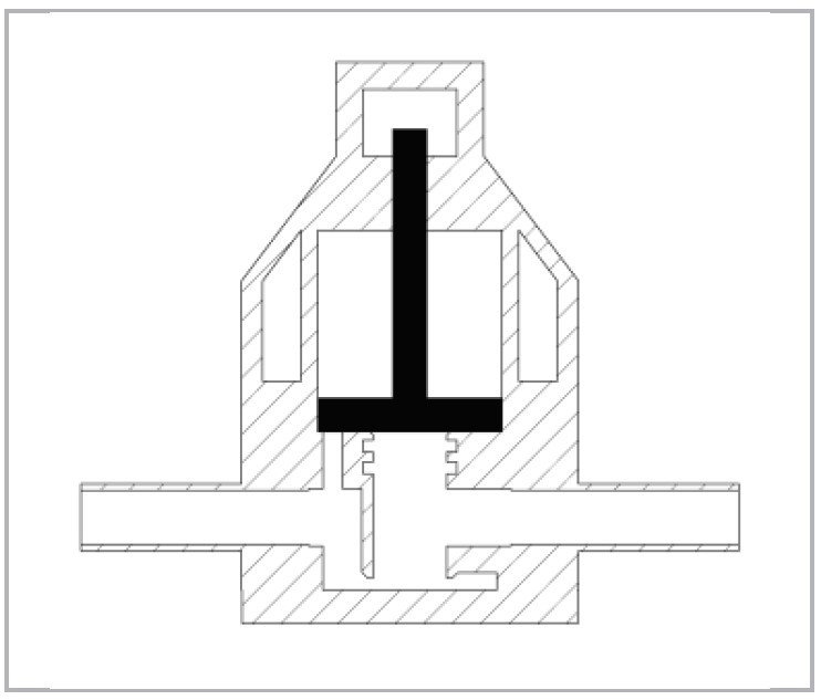 Rysunek techniczny zaworu regulującego ciśnienie