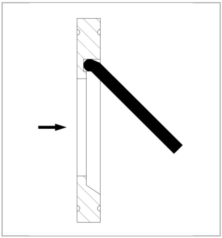 Rysunek techniczny zaworu zwrotnego klapowego