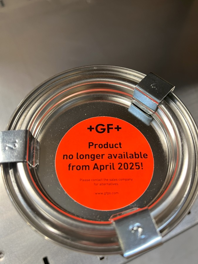 Informacja z opakowania kleju DYTEX informująca o zakończeniu produkcji